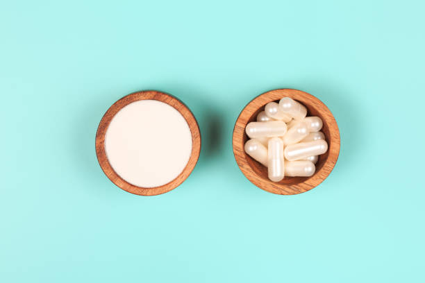 istock Collagen in capsules and in powder 1200833321