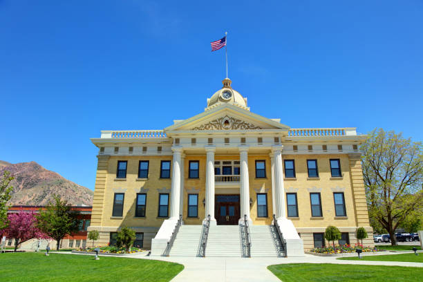istock Box Elder County Courthouse in Brigham City, Utah 1200842594