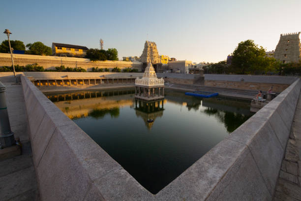 храм камакши амман, канчипурам, тамилнад, - tamil nadu tamil temple amman стоковые фото и изображения