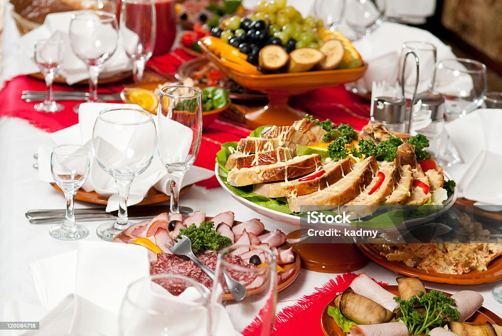 catering Mesa de comida conjunto de Decoração - Royalty-free Almoço Foto de stock