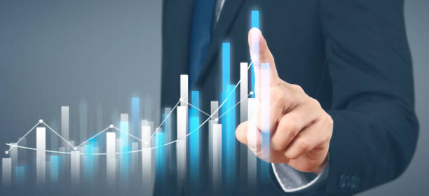 istock Businessman plan graph growth and increase of chart positive indicators 1200849526