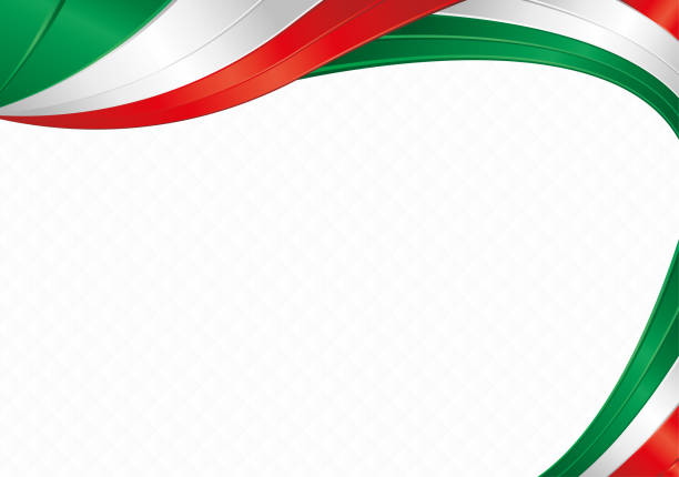 졸업장 또는 인증서로 사용하는 멕시코 또는 이탈리아의 국기의 색상과 추상적 인 배경 - italian flag stock illustrations