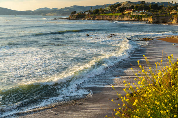 Sunset on the beach, California coastline