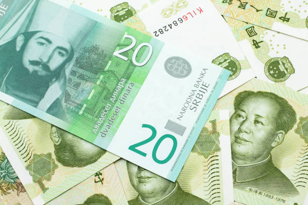 istock A twenty Serbian dinar with Chinese one yuan bills 1200870082