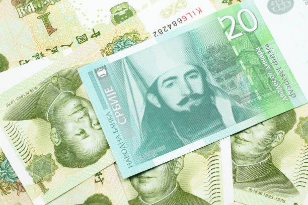 istock A twenty Serbian dinar with Chinese one yuan bills 1200870105