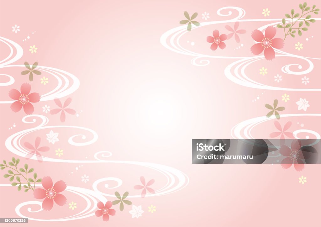 Pink Tree Pattern Japanese Cherry Blossoms Pink Japanese Pattern Stock Illustration - Download ...