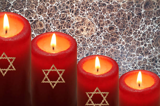 Judaism Menorah Hanukkah Burning candles