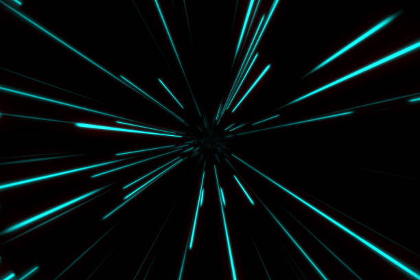 istock Starry bright glowing lights flying extremely fast lightspeed through hyperspace. Digital Design Concept. 1200879044