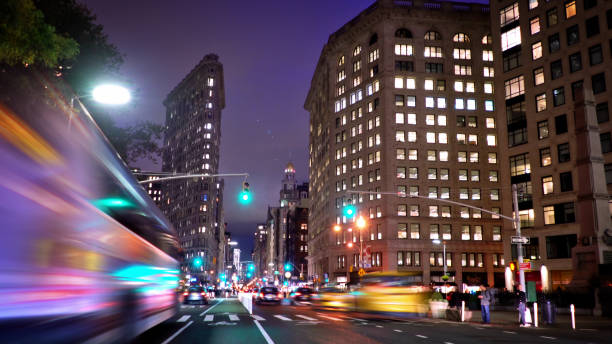 istock Night Manhattan. Flatiron Building. Traffic. 1200879735