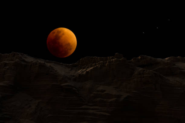 istock The super blue blood moon in the dark night 1200879847