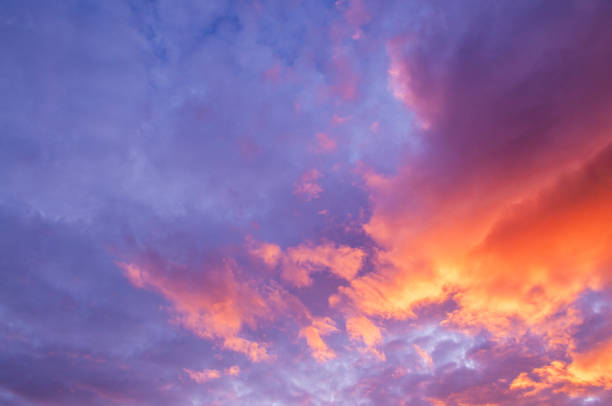 istock Beautiful summer two tones red vibrant burning sunset sky 1200880815