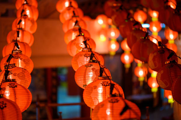 istock Decoration traditional Red Lantern in Chinese Temple 1200882072