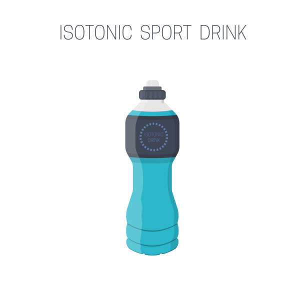 isotonic sport drink Bottle with isotonic sport drink icon. Isolated vector illustration. sport drink stock illustrations