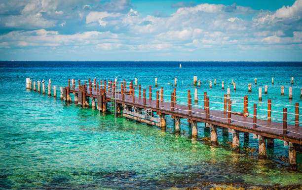istock Pier on the Caribbean Sea, Cozumel, Mexico. 1200885984