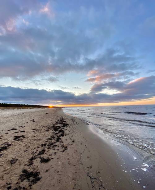 istock Baltic Sea autumn coast beach Bolderaja Riga Latvia 1200888501