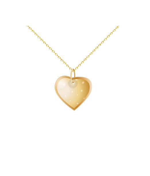 istock Golden heart pendant. Golden chain. Valentines gift 1200892074