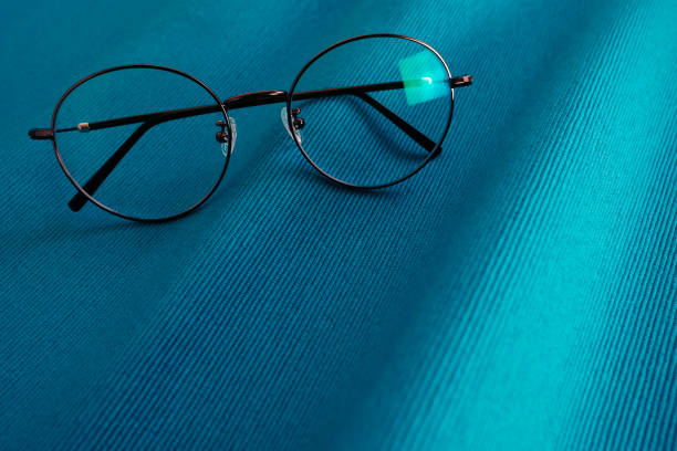 Eye protection glasses. Filter the blue lights of computer and smart phone. stock photo