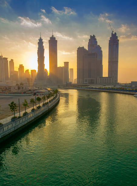istock Dubai city skyline in the morning 1200895424