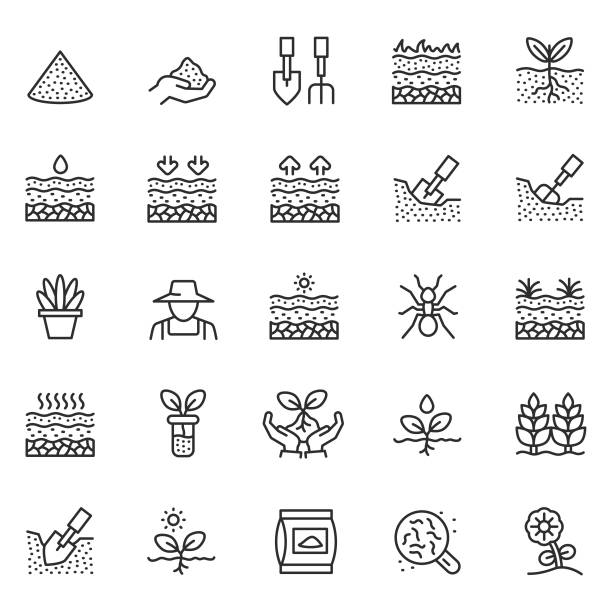 Soil icon set Soil icon set soil sample stock illustrations