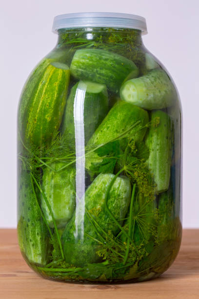 istock Canned food from cucumbers. 1200898555