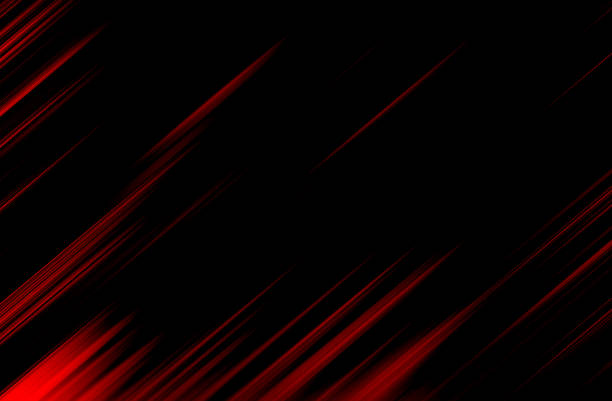 abstracto rojo y negro son patrones de luz con el degradado es el con la pared de suelo textura metal suave tecnología diagonal fondo negro oscuro elegante limpio moderno. - nobody copy space equipment high up fotografías e imágenes de stock