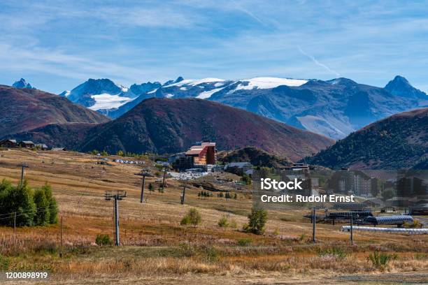 View Of The Mountains Around Alpe Dhuez In The French Alps France Stock Photo - Download Image Now