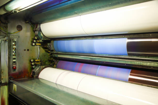 istock Printing press machine in a printing plant 1200901348
