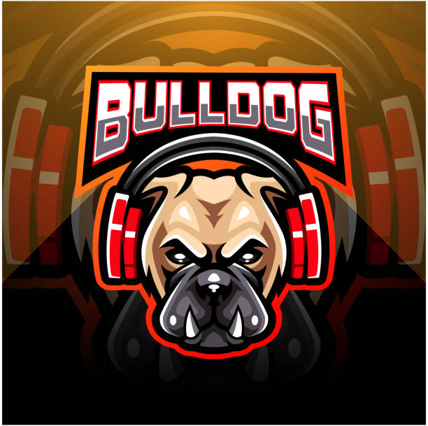 illustrations, cliparts, dessins animés et icônes de logo de mascotte d'esport d'écouteur de bouledogue - listening music illustration and painting hand drawn