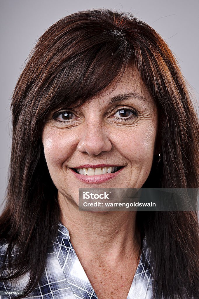 Close-up of a friendly woman's portrait of her smiling Highly detailed fine art portrait. smiling happy real person Adult Stock Photo