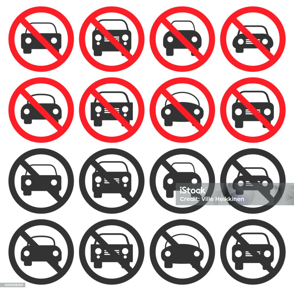 Hình Dạng Biểu Tượng Ô Tô Và Xe Bị Cấm Không Lái Xe Biểu Tượng ...