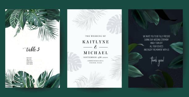 stockillustraties, clipart, cartoons en iconen met tropische frames die van exotische smaragdgroene bladeren worden geschikt - watercolour jungle