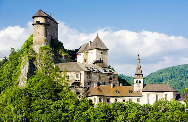 istock Landscape of the Oravsky Castle on a nice day with clouds 120090956