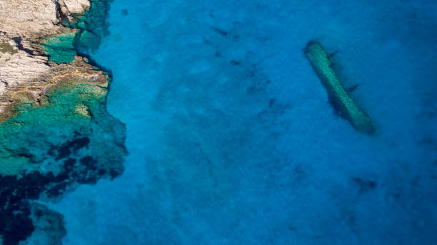 istock Aerial view of shipwreck underwater 1200912222