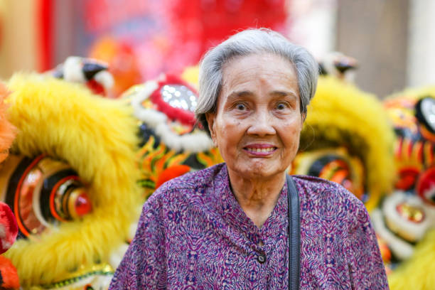 istock Chinese New Year: 18 Lion Dance Heads on Display 1200912389