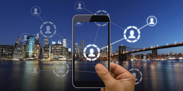 istock Social media marketing network communication mobile phone app 1200912454