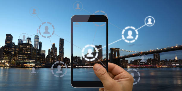 istock Social media marketing network communication mobile phone app 1200912733