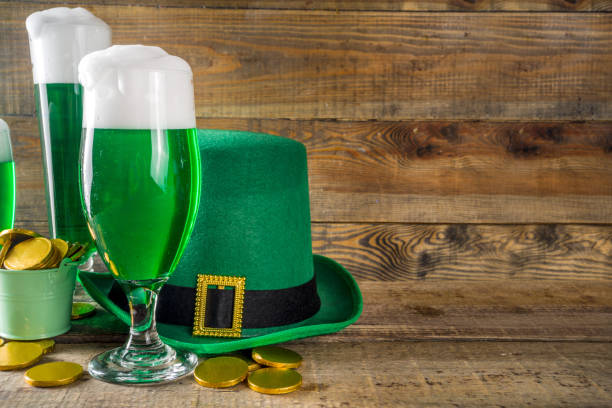 istock Green beer glasses for St Patrick's day party 1200913401