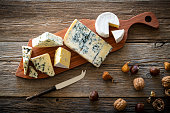 Blue cheese cutting board with nuts