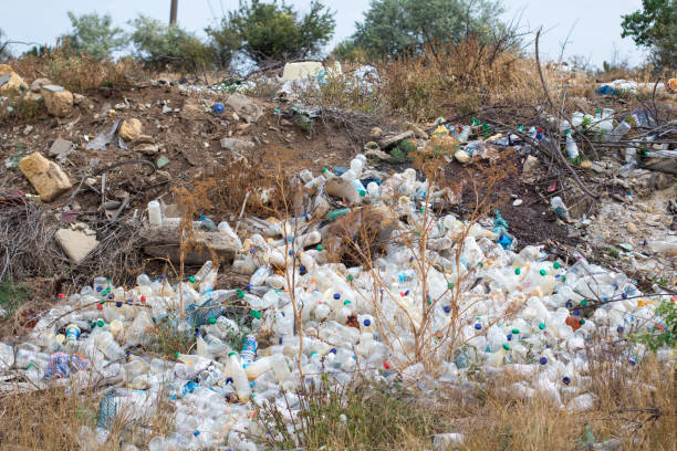 istock landfill and plastic waste at nature landscape 1200918314
