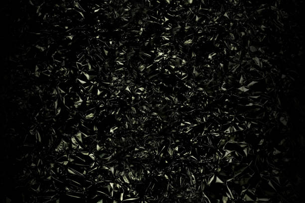 istock Black abstraction background with geometric gray chaotic figures. Metallic Futuristic. Fantastic Gradient 1200924668