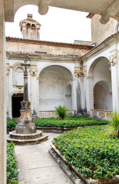 istock Ancient cemetery's cloister, Saint Lawrence Charterhouse Monastery in Padula 1200925828