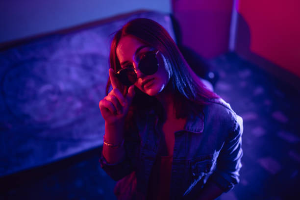 istock Beautiful woman in retro wave 1200926146
