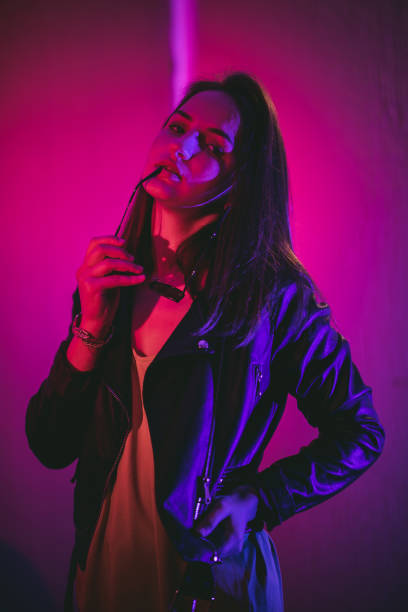 istock Beautiful woman in retro wave 1200926156