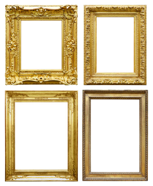 istock Set of Golden Vintage Frame isolated on white background (All clipping paths included) 1200927570
