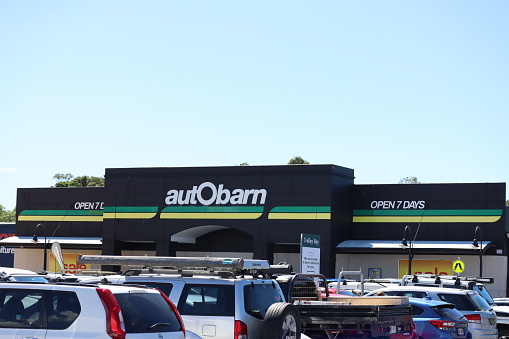 Tweed, New South Wales, Australia, January 19 2020:Autobarn Business sign Australia