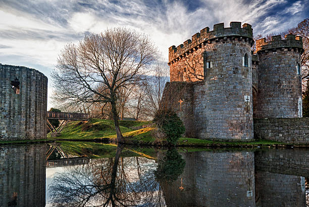 istock Whittington Castle in Shropshire reflecting on moat 120092916
