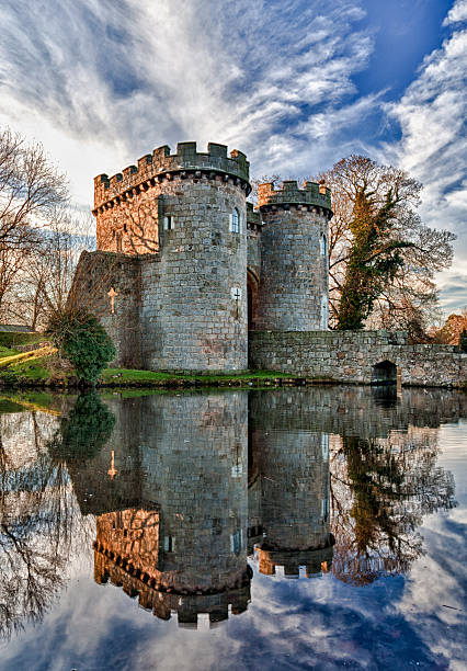 istock Whittington Castle in Shropshire reflecting on moat 120092918