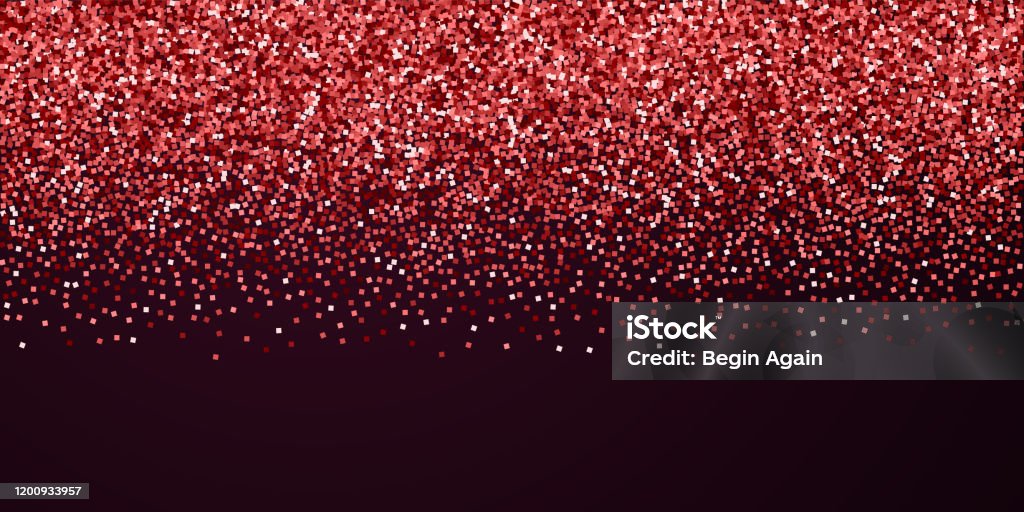 Red Gold Glitter Luxury Sparkling Confetti Scatte Stock Illustration
