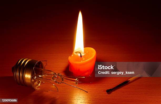 Broken Light Bulb Stock Photo - Download Image Now - Burning, Burnt, Candle