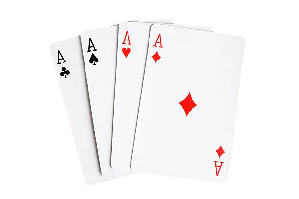 Playing cards isolated on the white background.